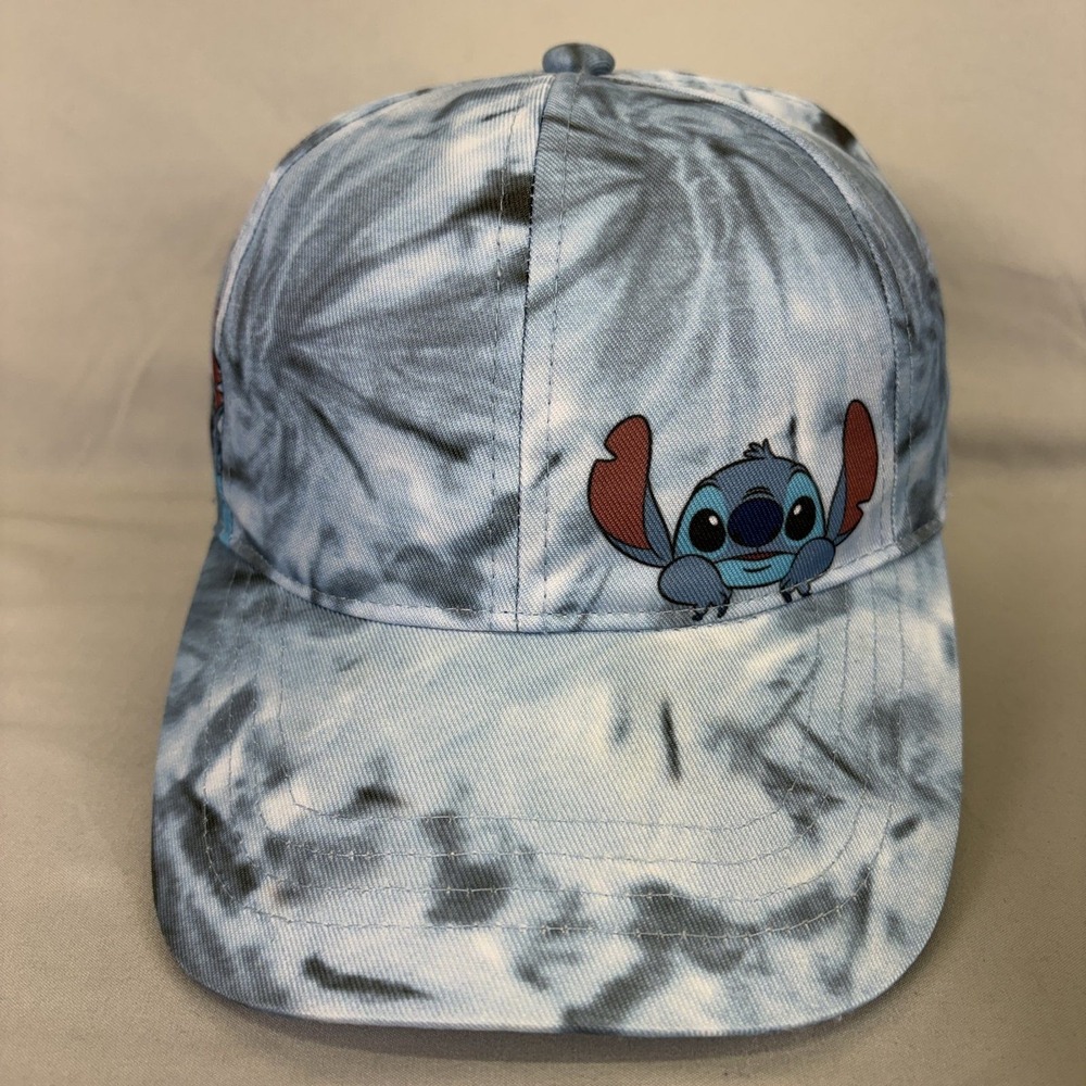 Disney Stitch Baseball Cap Tie Dye Unisex OSFM Blue Snapback Hat 2361